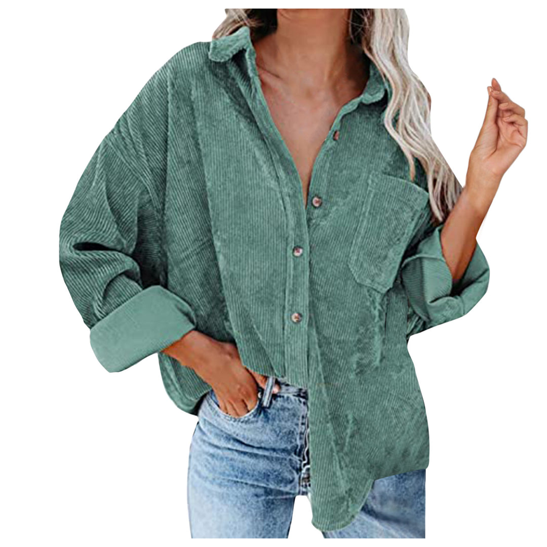 Damen Übergroße Kordbluse Heidi-Mode