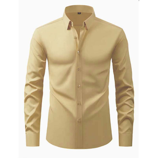 Herren langärmliges Hemd mit innovativer Schnittführung und Modernem Design Heidi-Mode