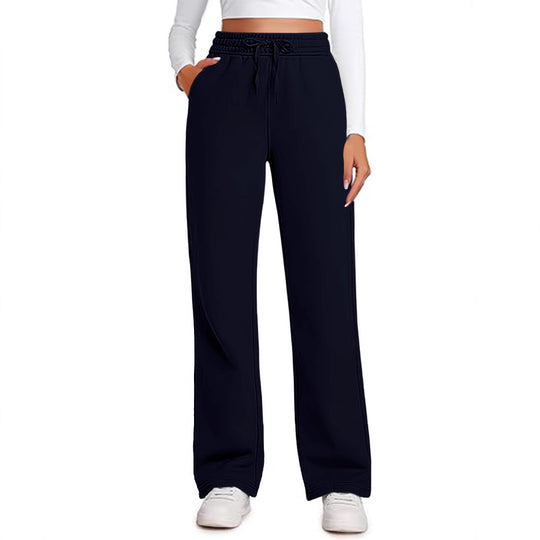 Damen Lässige Freizeithose mit weitem Schnitt und elastischem Bund Heidi-Mode