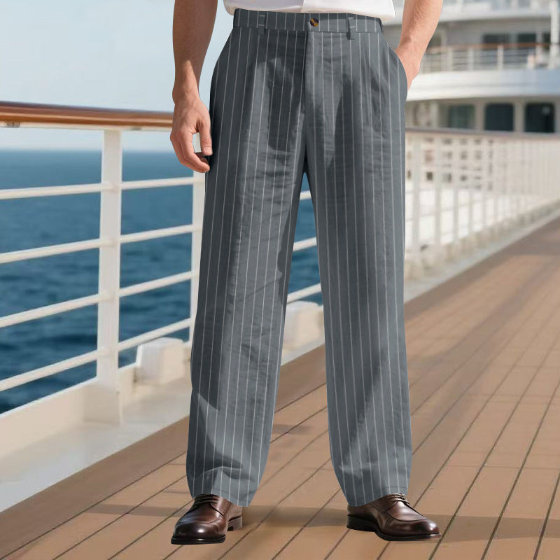 Herren elegante Anzughose mit schmalen Nadelstreifen Heidi-Mode