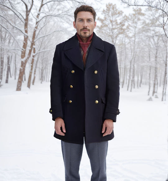 Herren modischer Doppeltbreasted Mantel mit praktischen Taschen Heidi-Mode