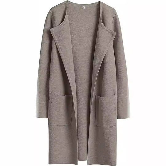 Damen Oversized Strickmantel mit offenen Fronten und praktischen Taschen Heidi-Mode