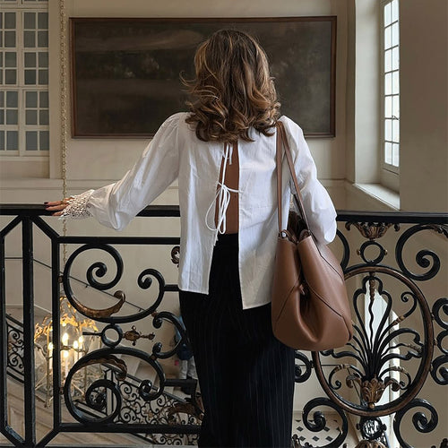 Damen Bluse mit eleganten Spitzenakzenten und Puffärmeln Heidi-Mode