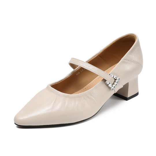 Damen Elegante Blockabsatz Mary Jane Schuhe Heidi-Mode