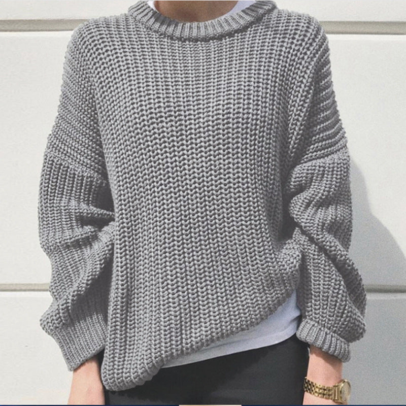 Damen oversized Strickpullover mit strukturierter Verarbeitung Heidi-Mode