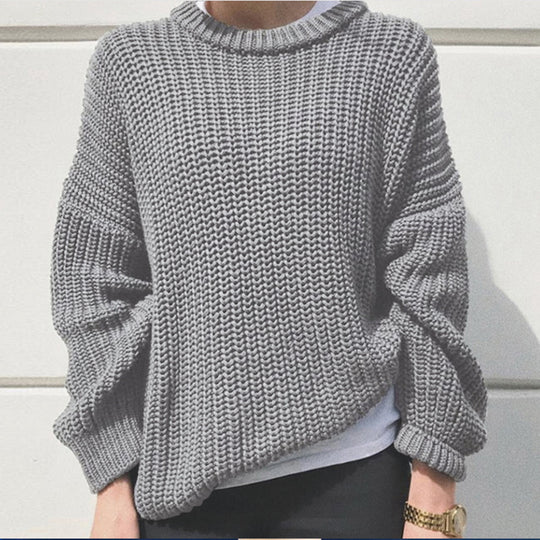 Damen oversized Strickpullover mit strukturierter Verarbeitung Heidi-Mode
