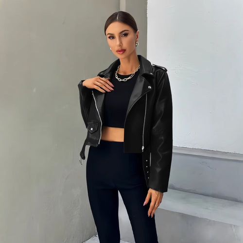 Damen cropped Bikerjacke Heidi-Mode