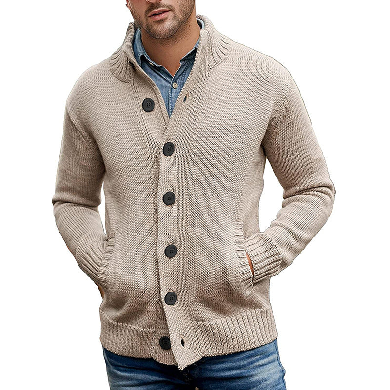Herren Strickjacke mit großzügigen Taschen und klassischem Knopfverschluss Heidi-Mode