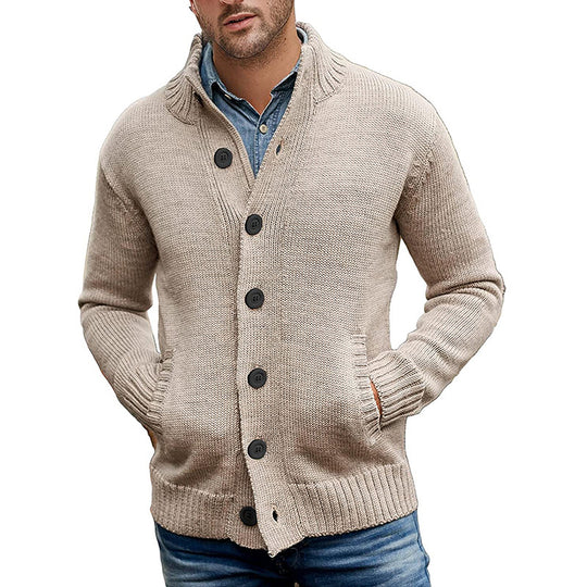 Herren Strickjacke mit großzügigen Taschen und klassischem Knopfverschluss Heidi-Mode
