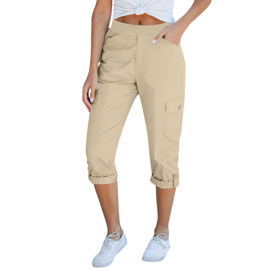 Damen Cargo-Hosen mit elastischem Bund und praktischen Taschen Heidi-Mode
