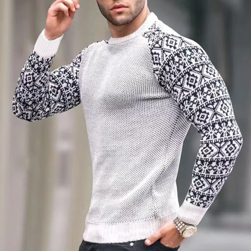 Herren Strickpullover mit grafischem Muster Heidi-Mode
