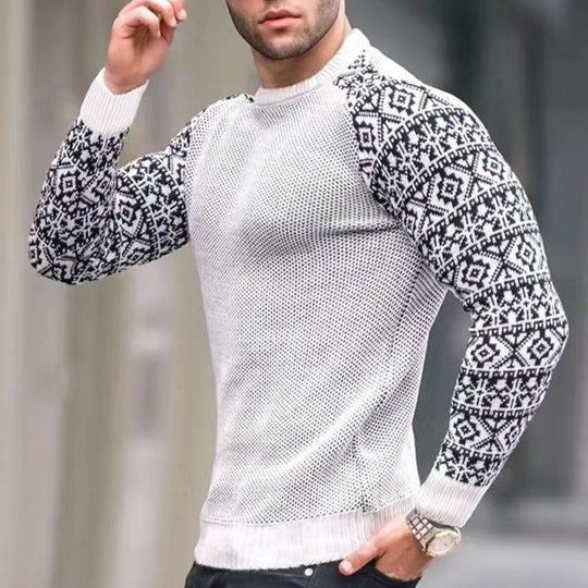 Herren Strickpullover mit grafischem Muster Heidi-Mode