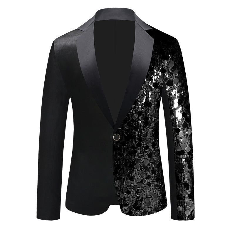 Damen Glitzernder Sequin Blazer mit elegantem Schalkragen Heidi-Mode