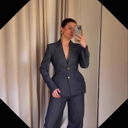 Damen Trendige Wide-Leg Jeans mit hohem Bund und lässigem Schnitt Heidi-Mode