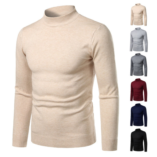 Herren warme Rollkragenpullover aus feinem Strickmaterial Heidi-Mode