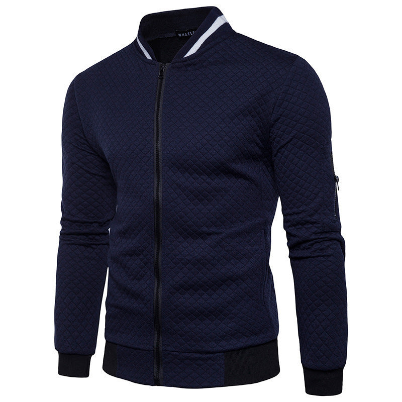 Herren modische Steppjacke mit durchgehendem Reißverschluss und Strukturdesign Heidi-Mode