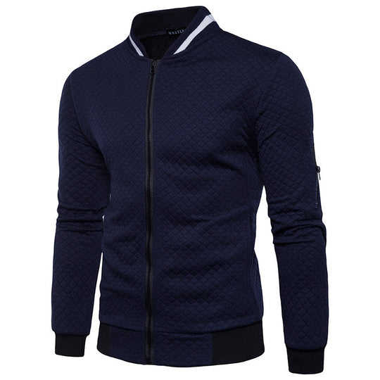 Herren modische Steppjacke mit durchgehendem Reißverschluss und Strukturdesign Heidi-Mode
