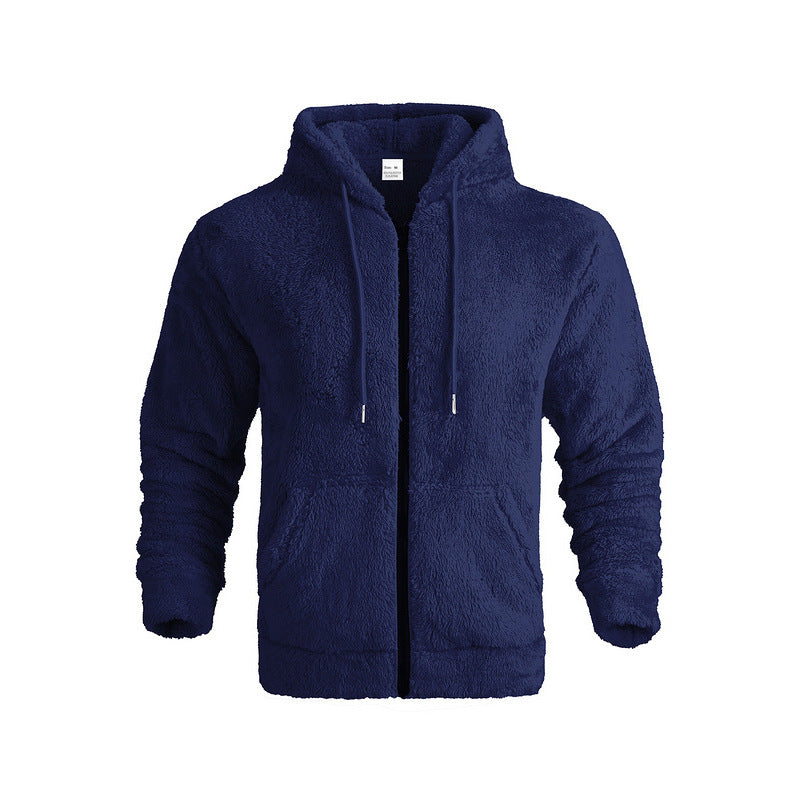 Herren Kuschelige Trainingsjacke mit Kapuze und weichem Fleece-Futter Heidi-Mode