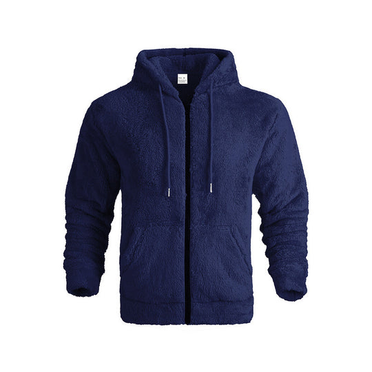 Herren Kuschelige Trainingsjacke mit Kapuze und weichem Fleece-Futter Heidi-Mode
