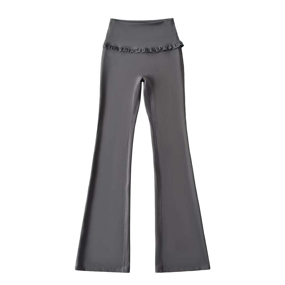 Damen Leggings mit Volantbund und figurformendem Schnitt Heidi-Mode