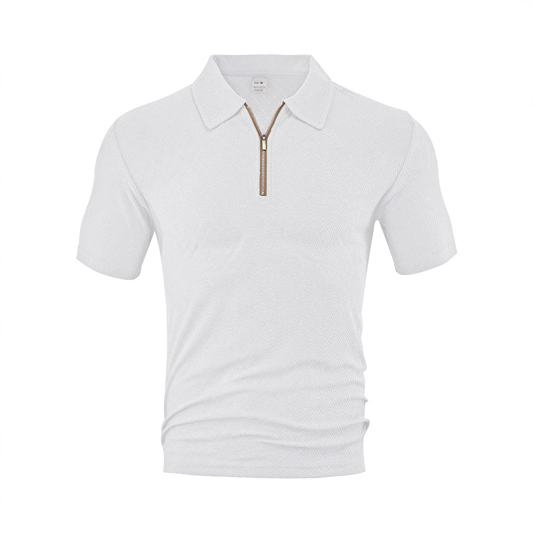 Herren Polo-Shirt mit elegantem Reißverschluss und strukturiertem Design Heidi-Mode
