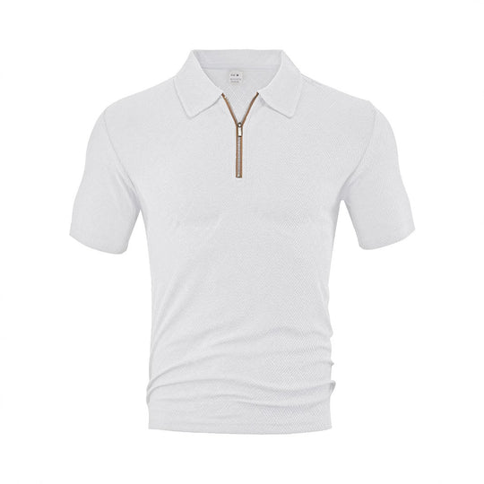Herren Polo-Shirt mit elegantem Reißverschluss und strukturiertem Design Heidi-Mode