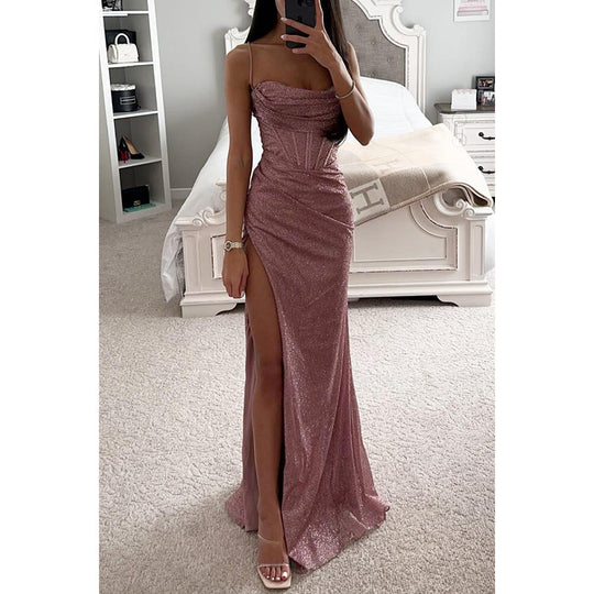 Heidi-Mode | Party Selbstständiges Kleid Locker Lässig Schlitz Damen Bekleidung Kleid