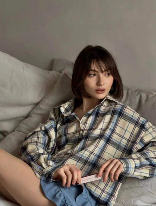 Damen Langarmhemd im lässigen Karo-Design Heidi-Mode