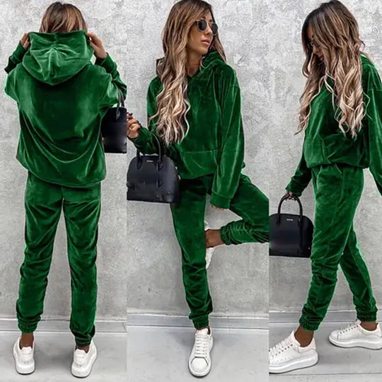 Damen kuscheliges Fleece-Set mit oversized Hoodie und bequemen Jogginghosen Heidi-Mode
