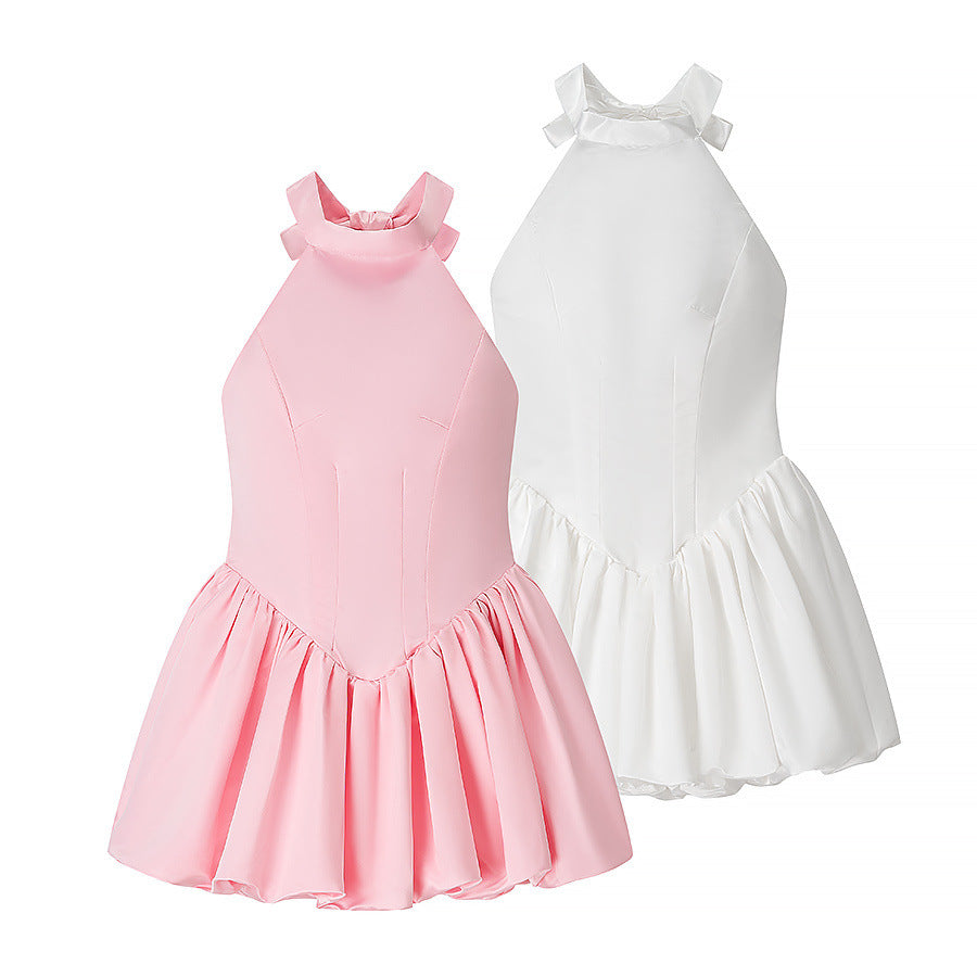 Damen Ballettkleid mit offenem Rücken und schwingendem Rock Heidi-Mode