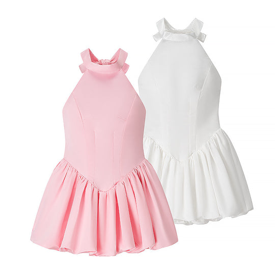 Damen Ballettkleid mit offenem Rücken und schwingendem Rock Heidi-Mode