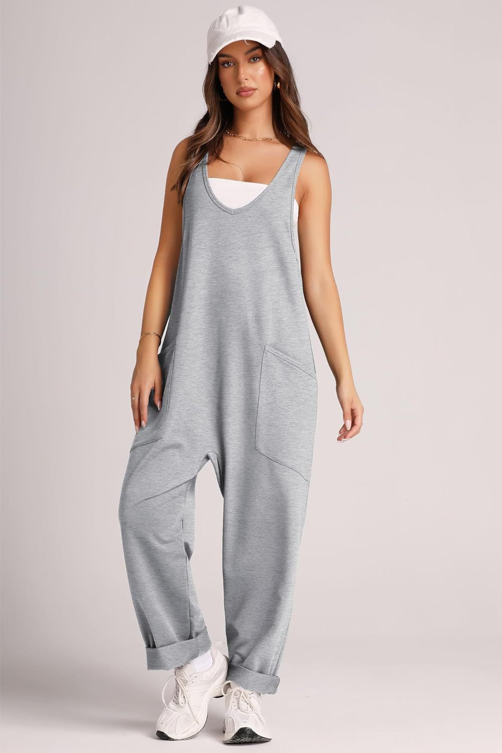 Damen Jumpsuit mit großzügigen Taschen und weichem Stretchmaterial Heidi-Mode