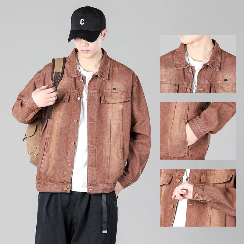 Herren modische Denimjacke mit funktionalen Taschen und lässigem Schnitt Heidi-Mode