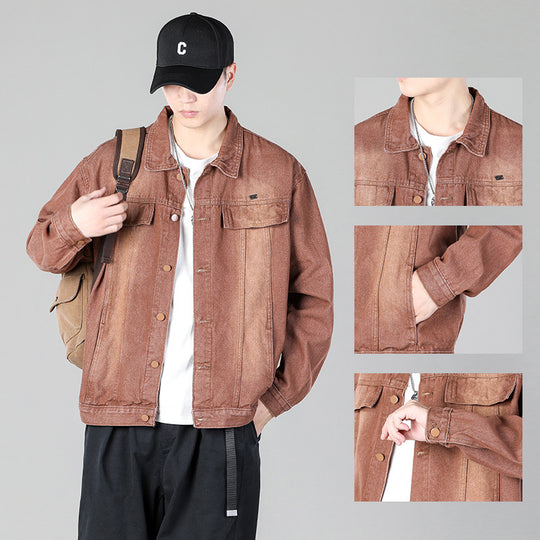 Herren modische Denimjacke mit funktionalen Taschen und lässigem Schnitt Heidi-Mode