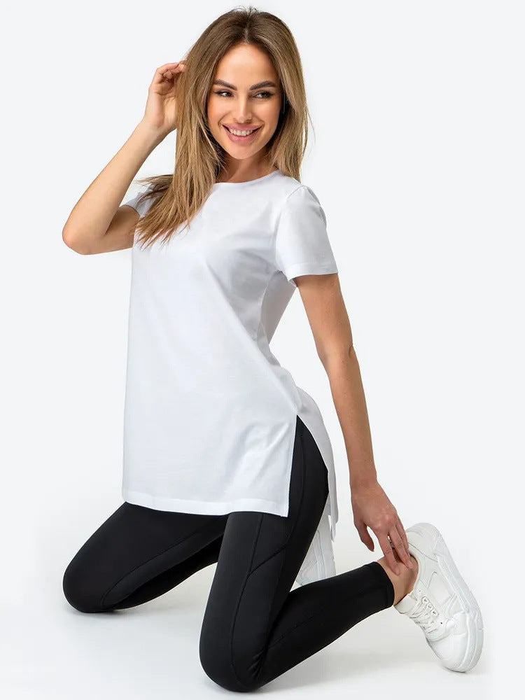 Damen Sportliches Longshirt mit seitlichen Schlitzen Heidi-Mode