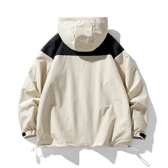 Herren funktionale Wetterjacke mit innovativem Kapuzen-Design und atmungsaktiven Einsätzen Heidi-Mode