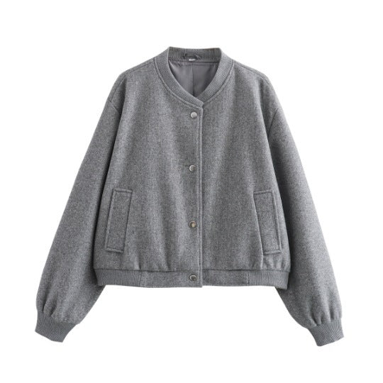 Damen lässige Collegejacke im minimalistischen Design Heidi-Mode