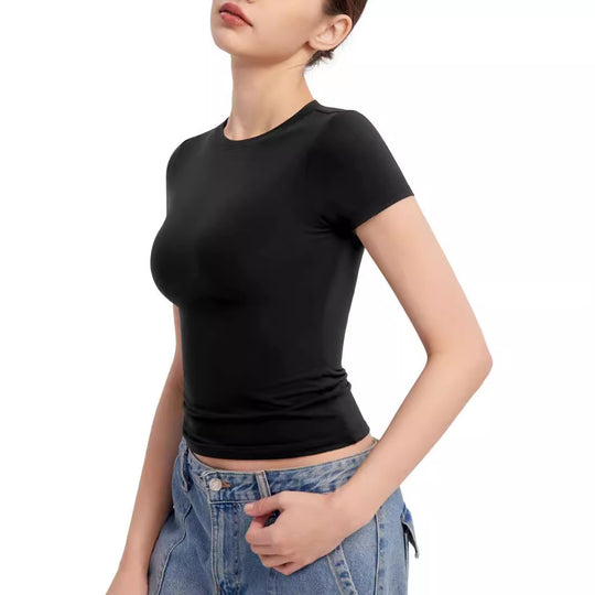 Damen Figurbetontes T-Shirt Heidi-Mode