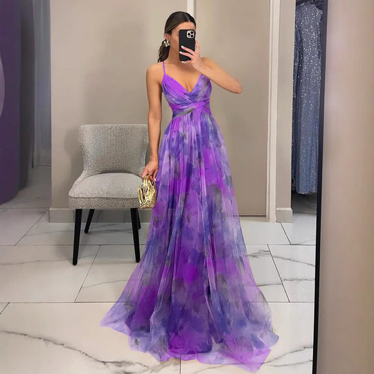 Damen Elegantes und florales Abendkleid mit schmeichelndem Schnitt Heidi-Mode