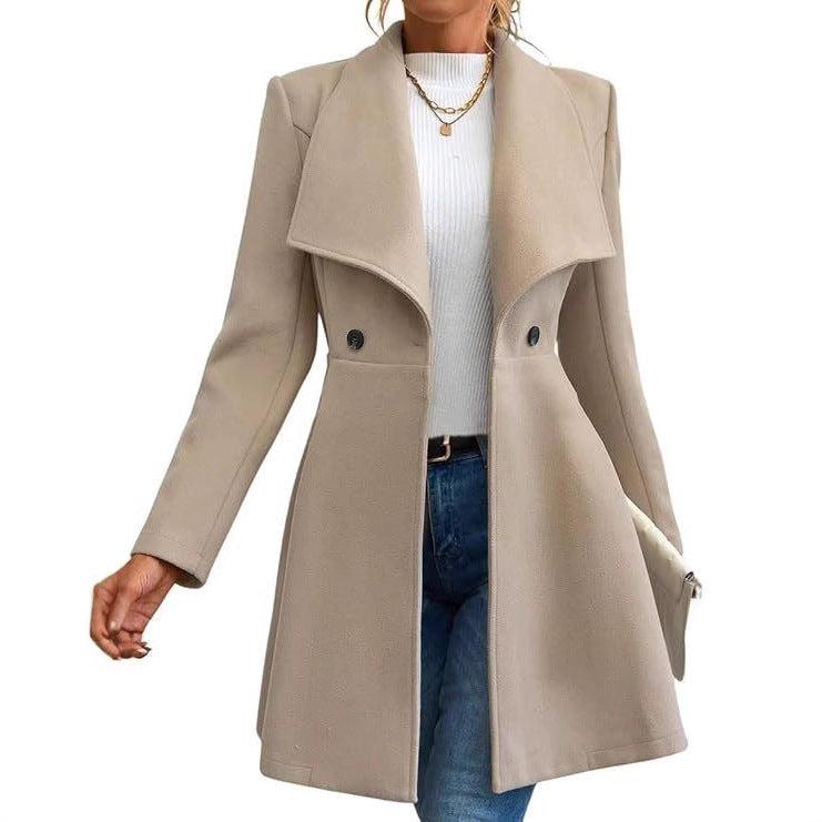 Damen schicke Übergangsjacke mit weitem Kragen Heidi-Mode