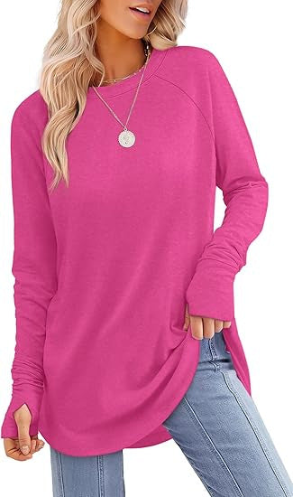 Damen lässiger Langarmshirt mit modernem Schnitt Heidi-Mode