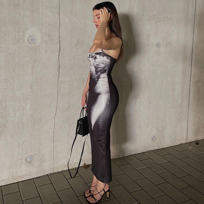 Damen figurbetontes Midi-Kleid mit schimmerndem Stoff Heidi-Mode