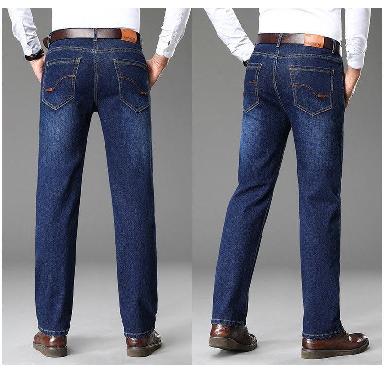 Herren klassische Jeans im lässigen Business-Stil mit besonders bequemer Passform Heidi-Mode