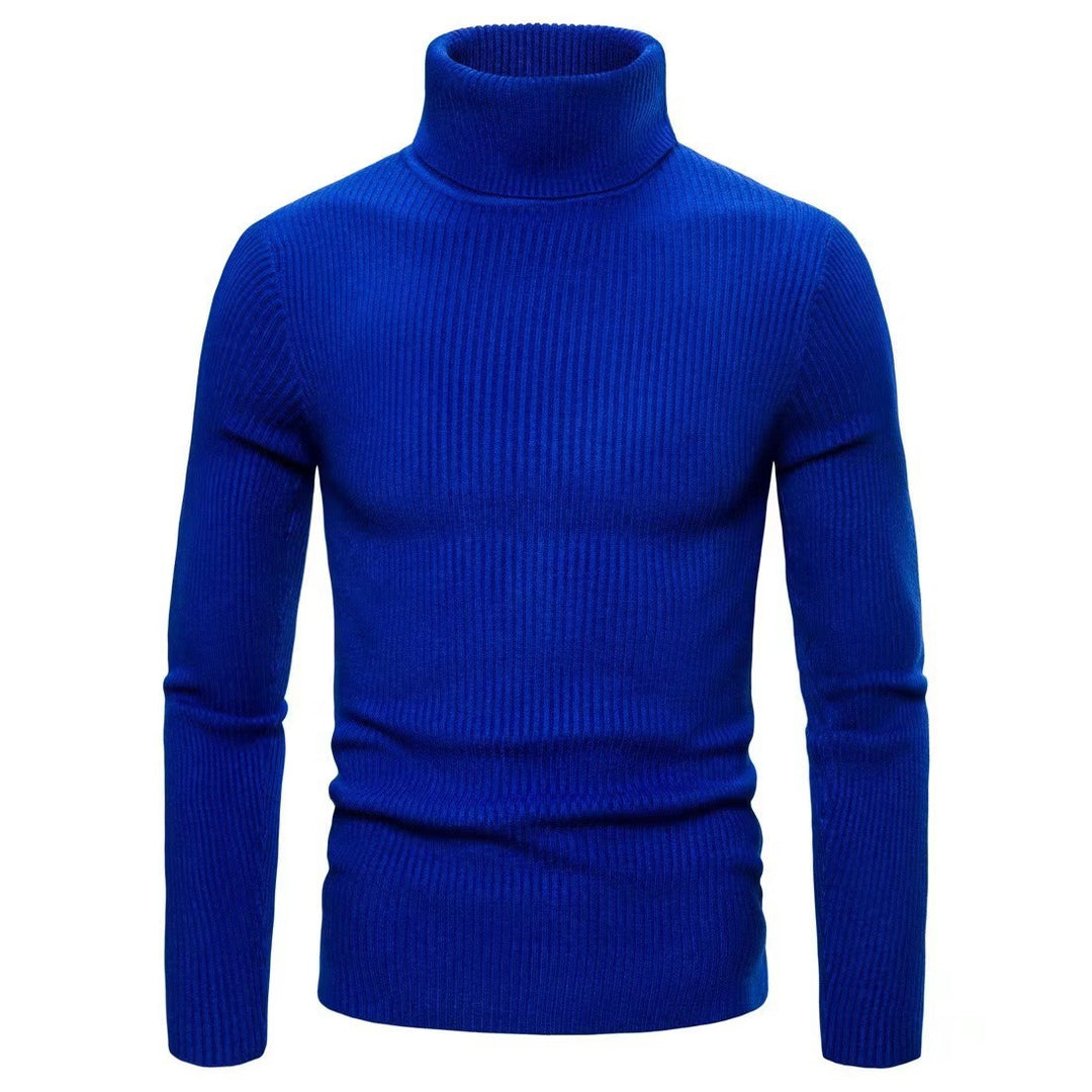 Herren Hochwertiger Rollkragenpullover aus feiner Rippstruktur Heidi-Mode