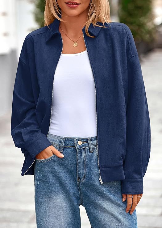 Damen lässige Übergangsjacke mit hohem Kragen und Reißverschluss Heidi-Mode