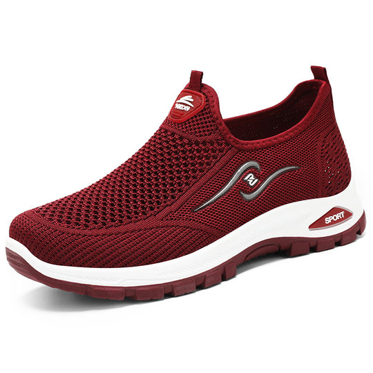 Damen Slip-On Sportschuhe mit atmungsaktiver Strickkonstruktion Heidi-Mode