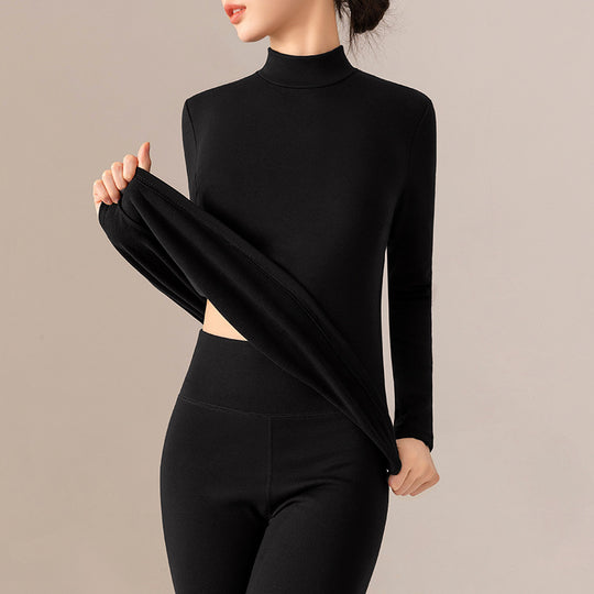 Damen Sportoberteil mit stylischem Rollkragen und trendiger Crop-Länge Heidi-Mode