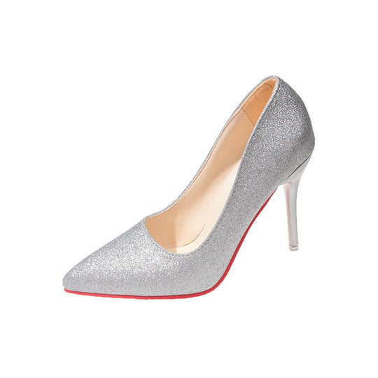 Damen Glitzernde High Heels mit elegantem spitzem Design und rutschfestem Fußbett Heidi-Mode