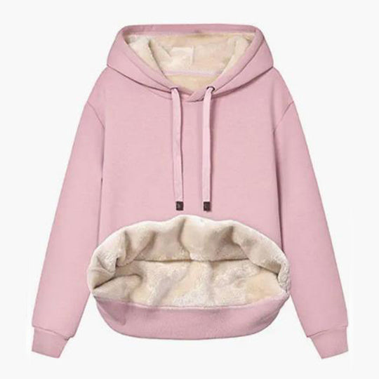 Damen Kuscheliger Kapuzenpullover mit Fleece-Futter Heidi-Mode