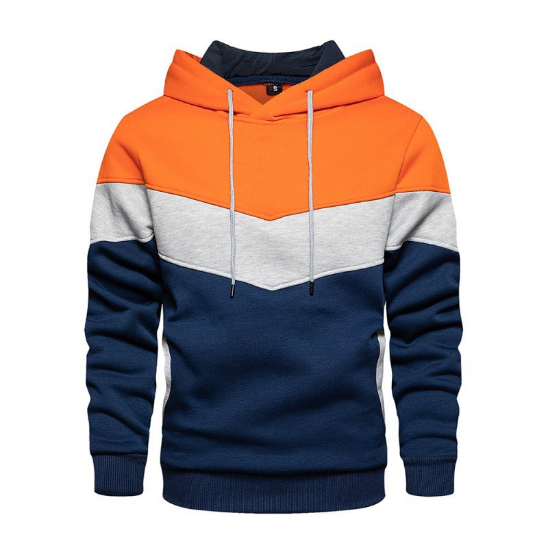 Herren Sportlicher Kapuzenpullover mit modernem Farbblockdesign und atmungsaktiven Eigenschaften Heidi-Mode